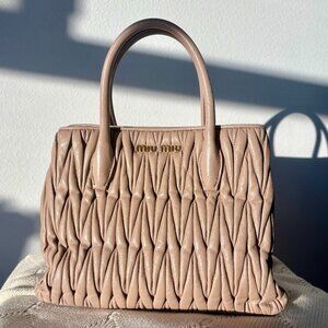 Beige Miu Miu Matelasse Bag - Never Worn